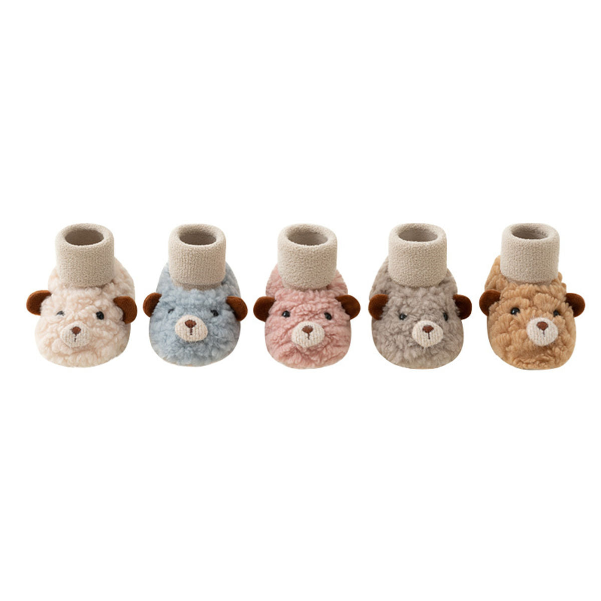 Winter plush cute bear style cotton shoes for baby boys and girls