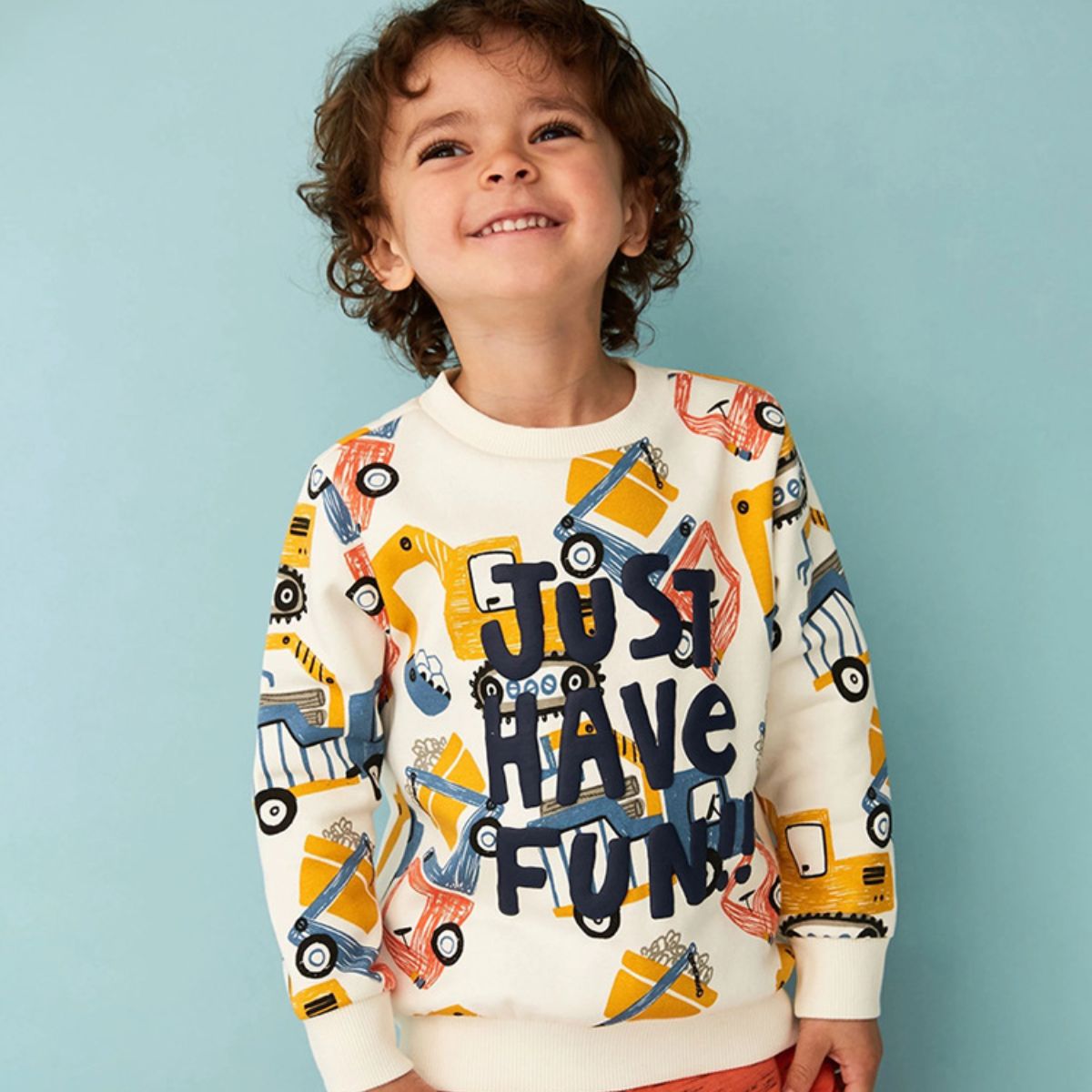 Boys Autumn Letter Printed Long Sleeve Sweatshirt