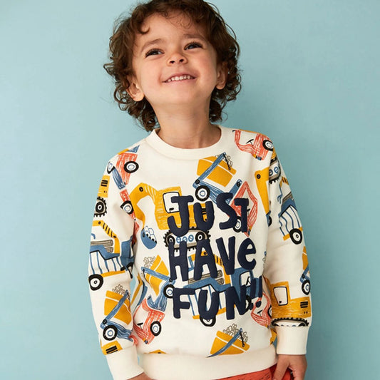 Boys Autumn Letter Printed Long Sleeve Sweatshirt