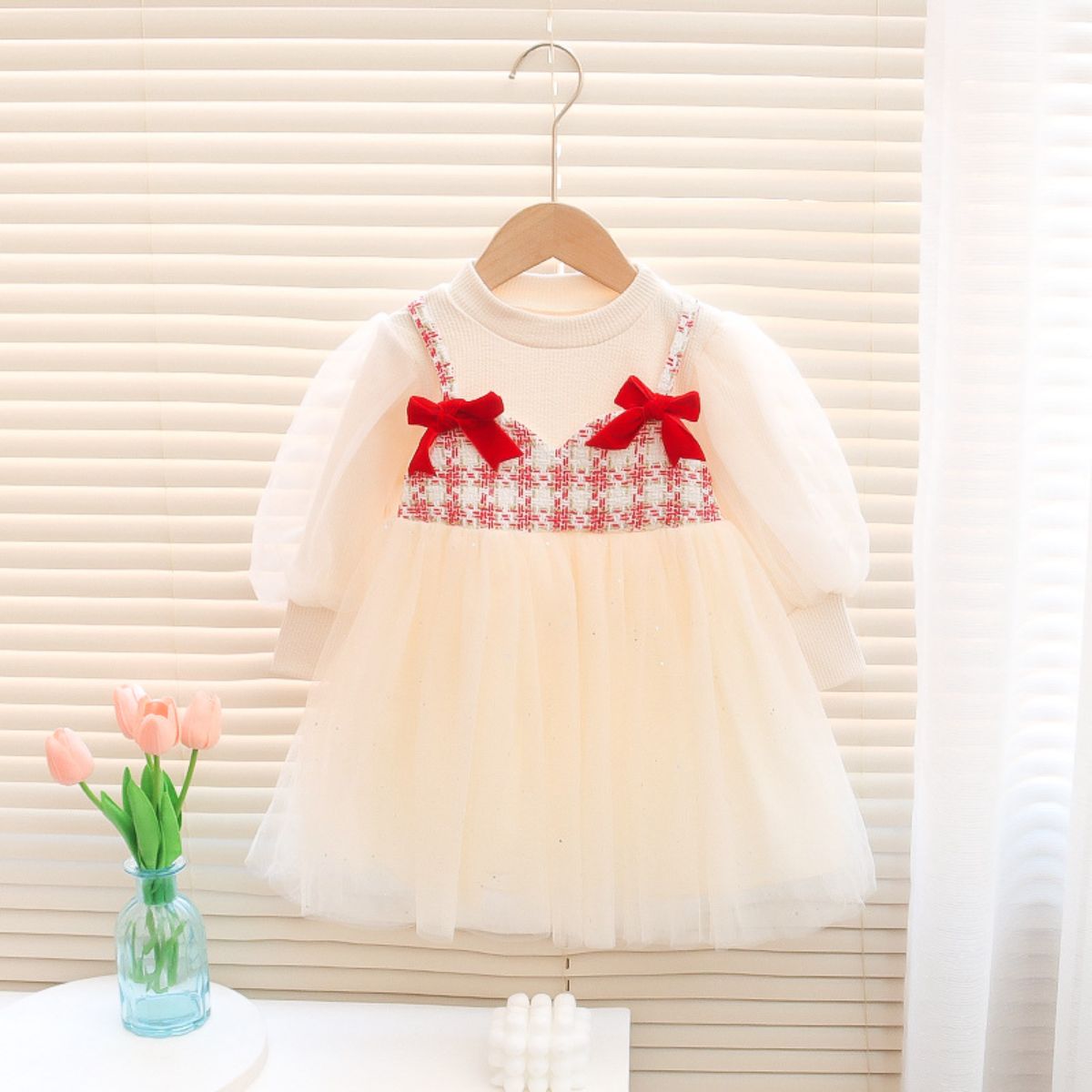 Autumn Puff Sleeve Tulle Princess Dress