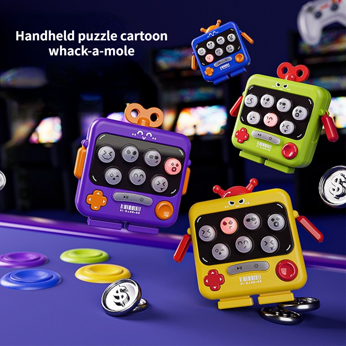 Cartoon whack-a-mole electronic game level-breaking children's educational toy