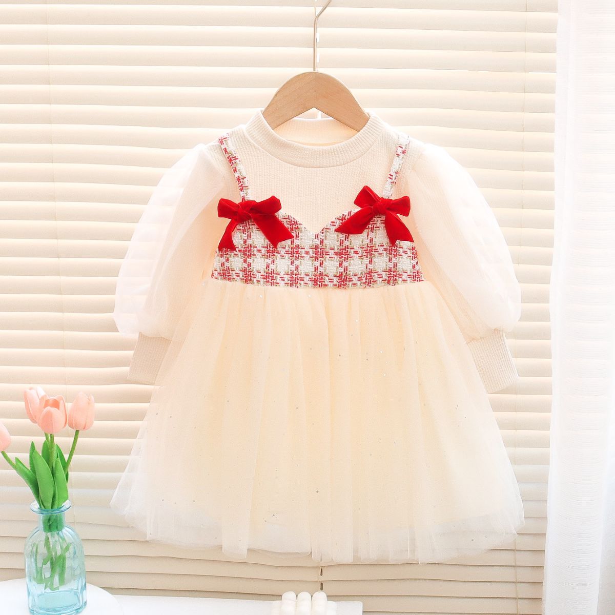 Autumn Puff Sleeve Tulle Princess Dress