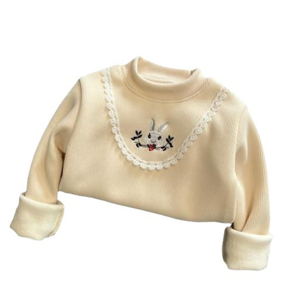 Girls Plus Velvet Bottoming Shirt New Children Autumn and Winter Little Girls One-piece Velvet Warm Winter Tops