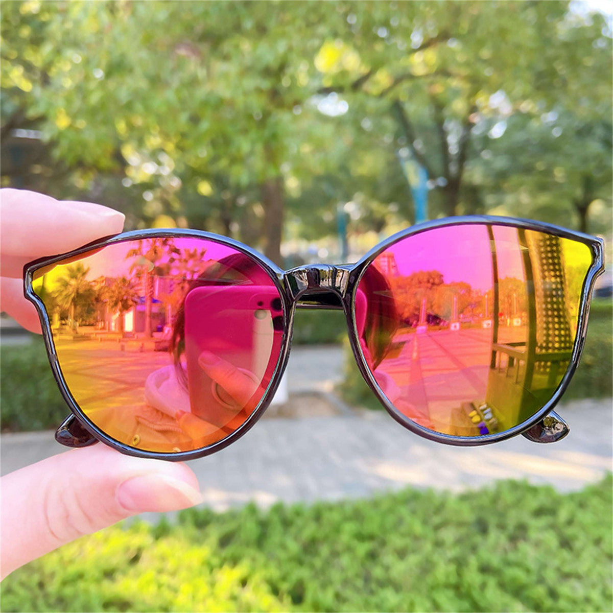 Children's daily simple colorful cool style anti-ultraviolet sunglasses