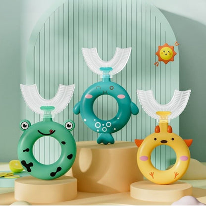 Brown Silicone U-Shaped Toothbrush