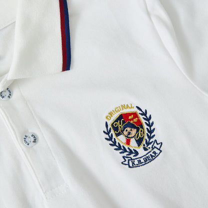 6-12 Years Preppy Style Embroidered Polo Shirt