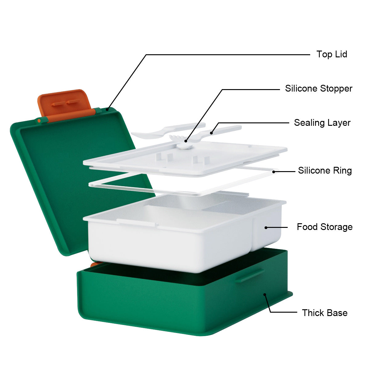 Lunch Simple Square Insulated Bento Box