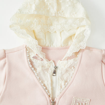 4-10 Years Lace Layered Sweatshirt Set