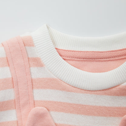 3-18 Months Suspender Faux Two-Piece Romper