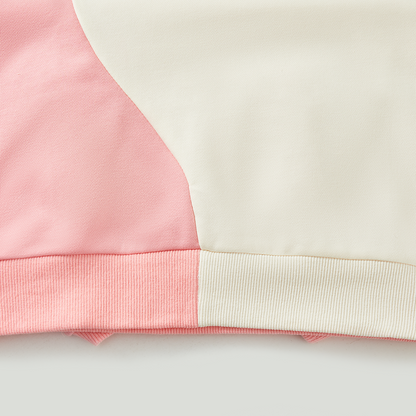 طقم سويت شيرت فضفاض بألوان متباينة من عمر سنتين إلى 7 سنوات 