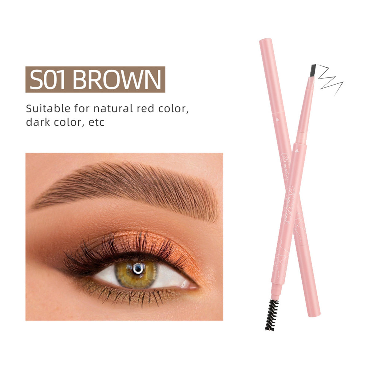 Ultra-fine waterproof and sweat-proof triangle eyebrow pencil for beginners that is not easy to fade