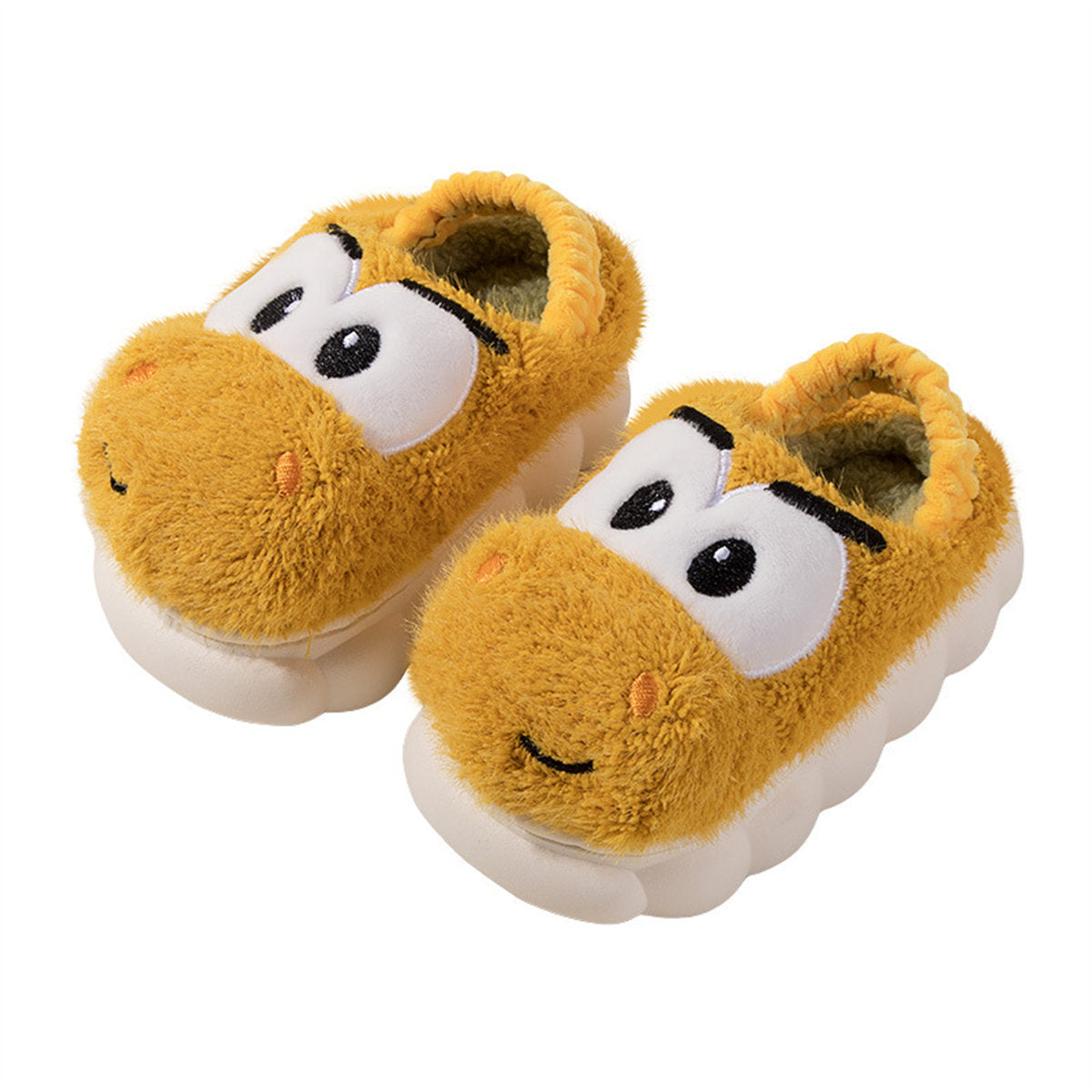 Little boy's cute big eyes doll pattern back strap warm cotton slippers