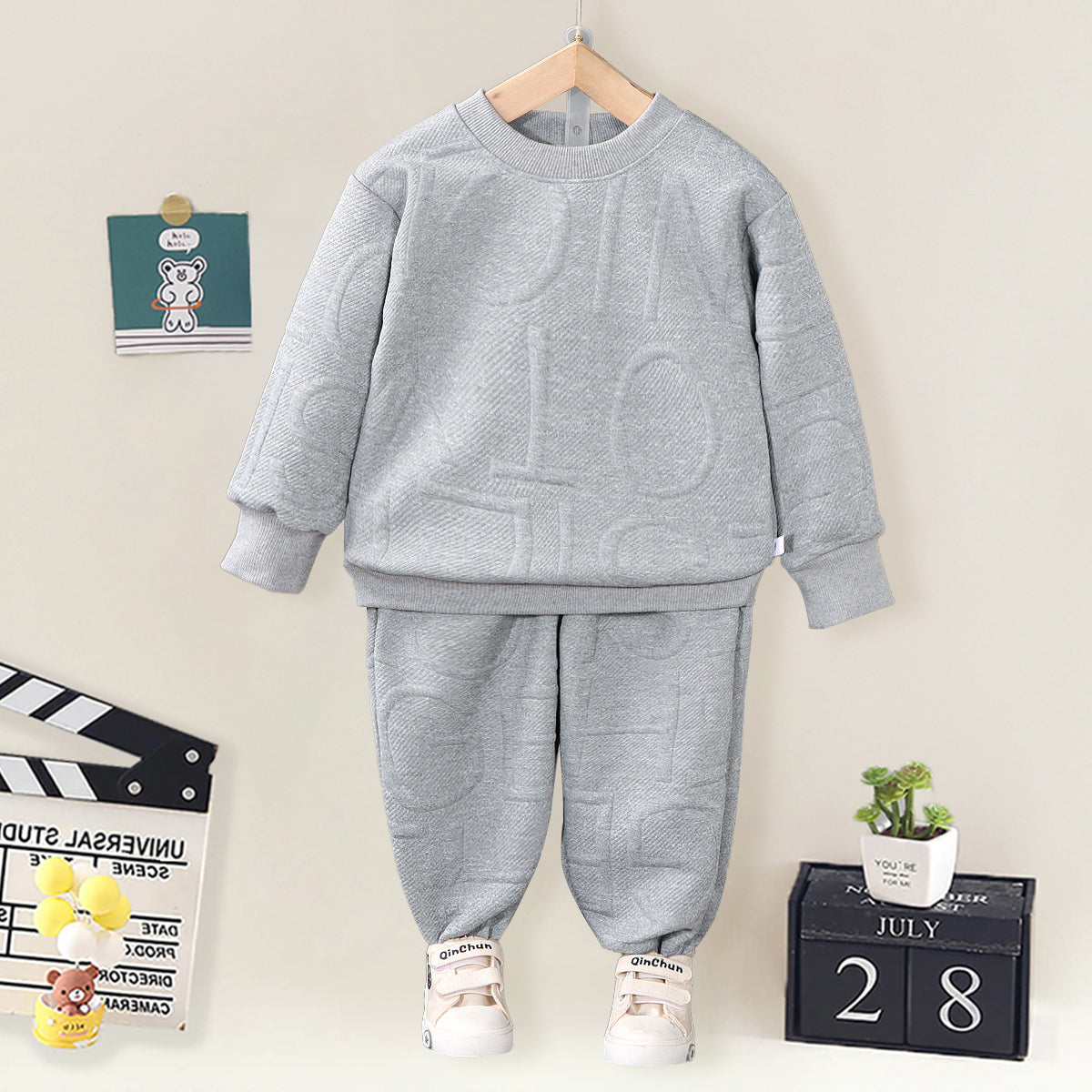 New autumn suit for boys and girls, sweatshirt two-piece suit