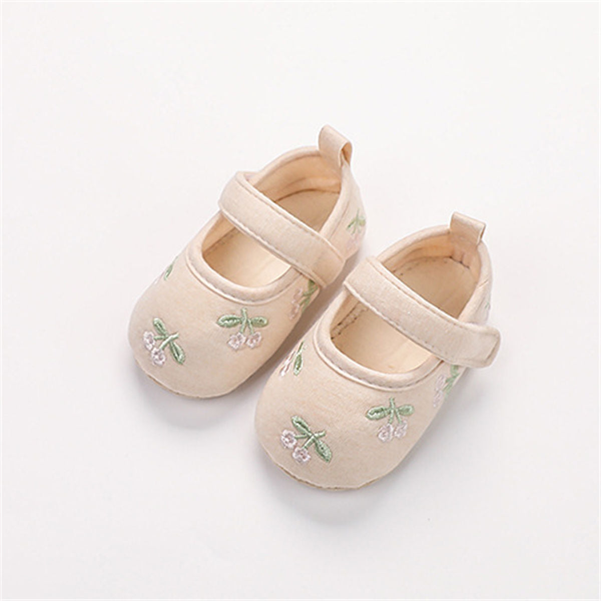 Baby Girls Autumn Embroidered Soft-soled Non-slip Canvas Shoes