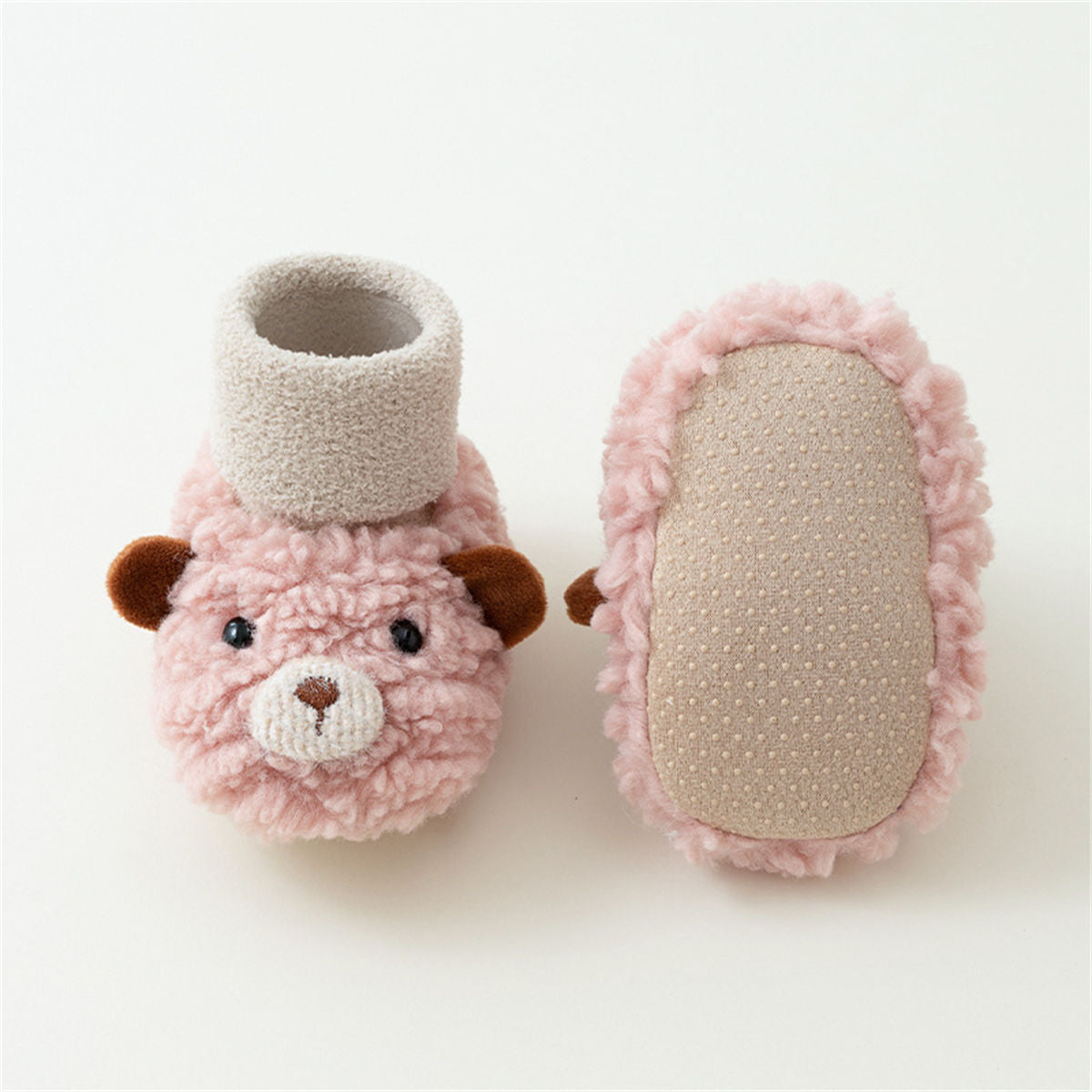 Winter plush cute bear style cotton shoes for baby boys and girls