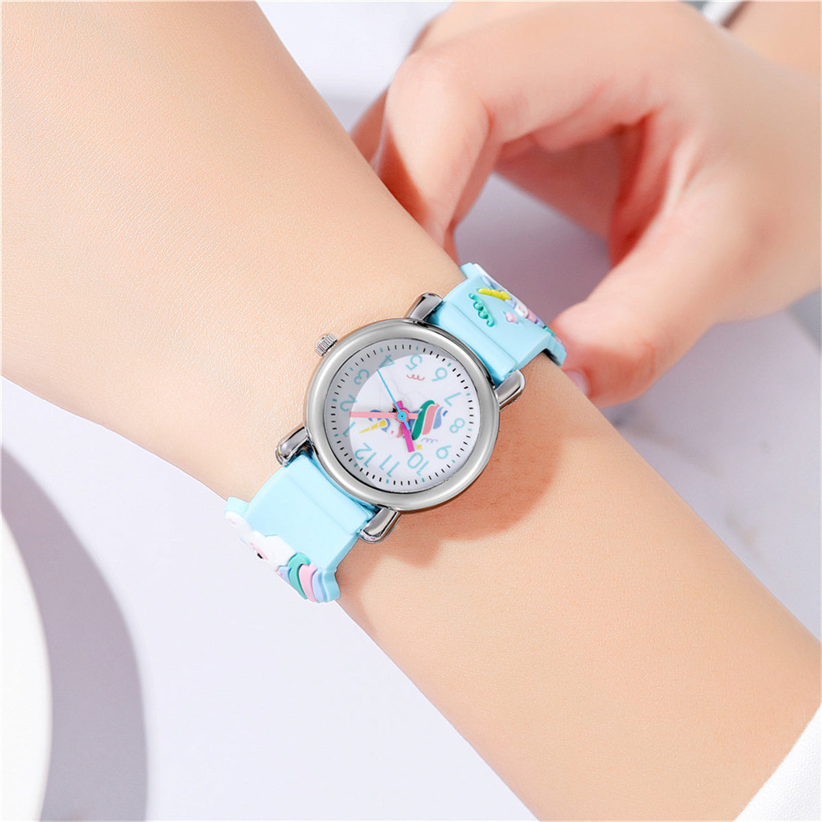 Children Girls Watch Cute 3D Unicorn Pattern Quartz Watch