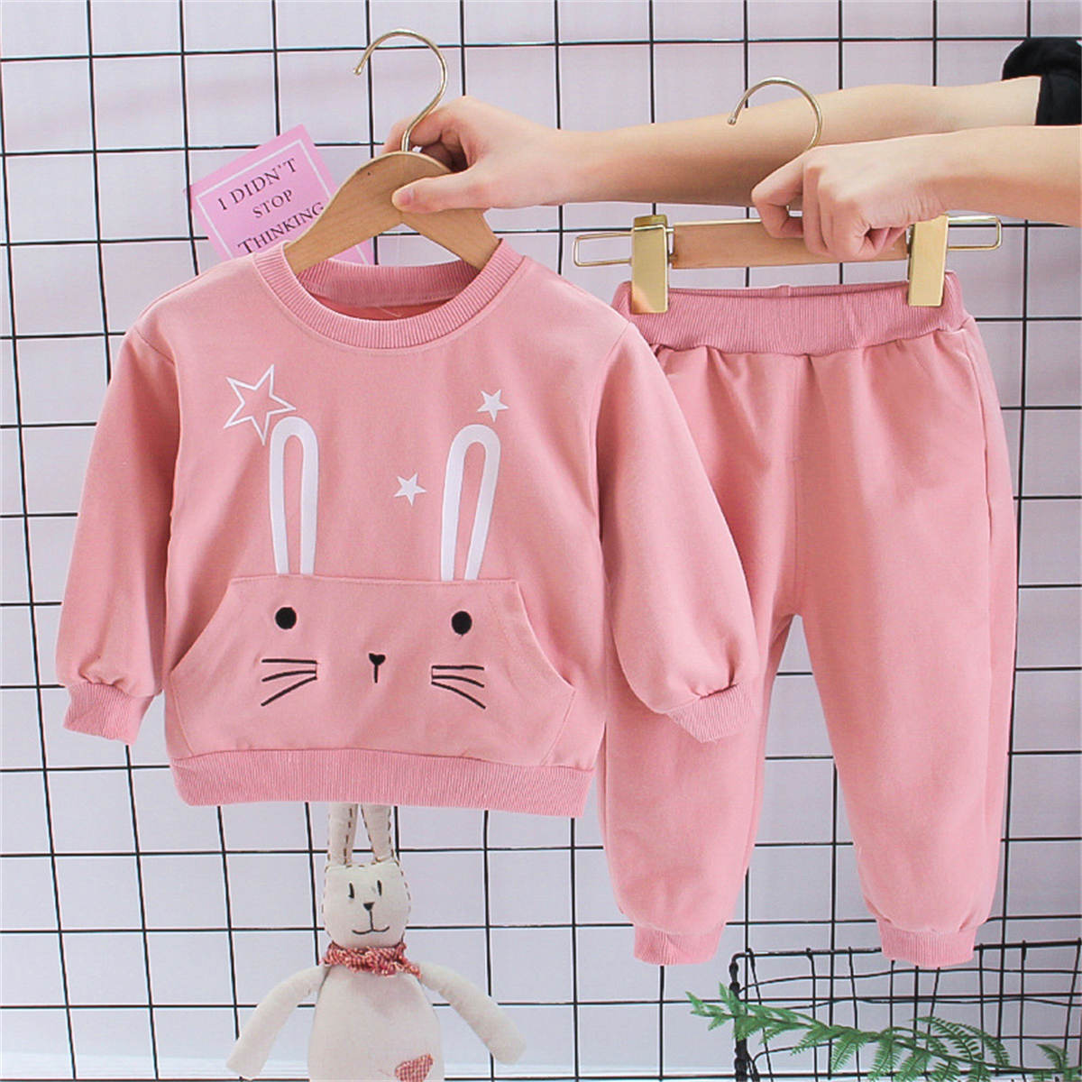 New spring and autumn sports suits for boys and girls, long-sleeved sweatshirts, pullovers, two-piece casual suits for children and babies