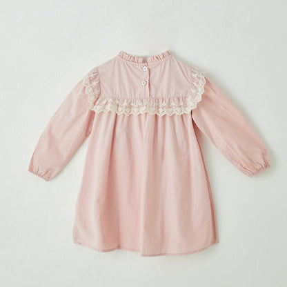 فستان مطرز بياقة واقفة من عمر 1 إلى 8 سنوات 