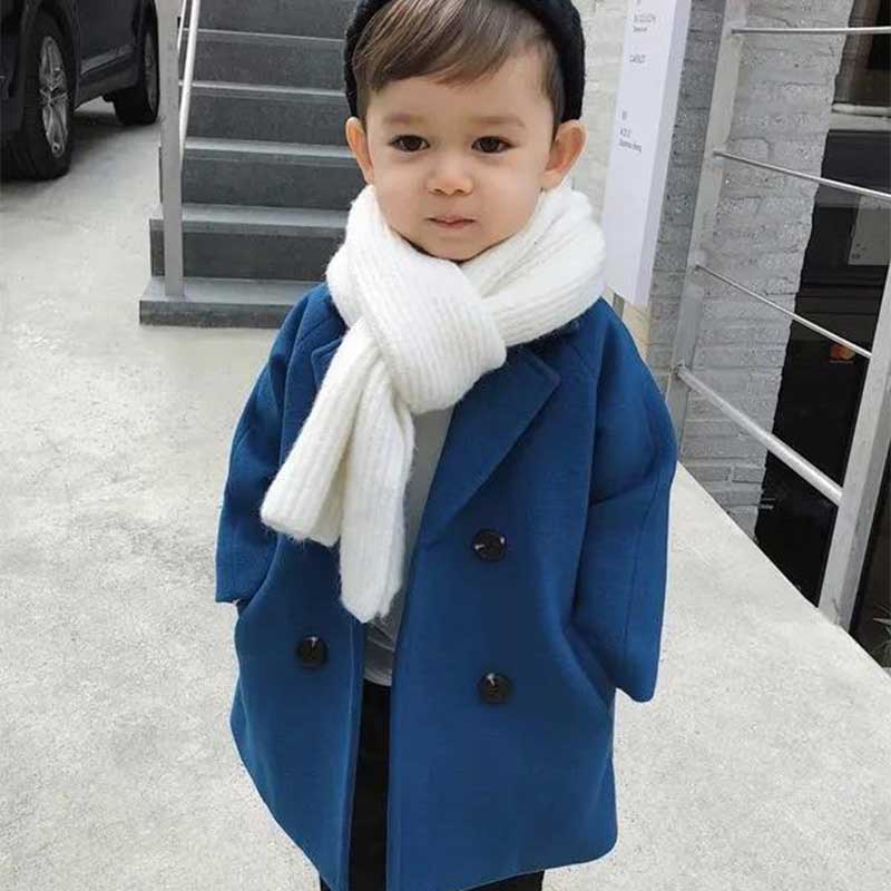 Boys' Korean style autumn British style woolen coat for small and medium-sized children