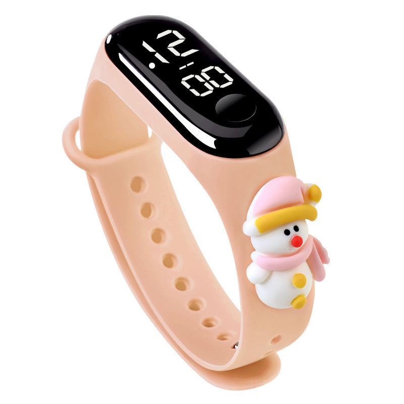 Children's cartoon Christmas doll LED touch screen waterproof electronic watch