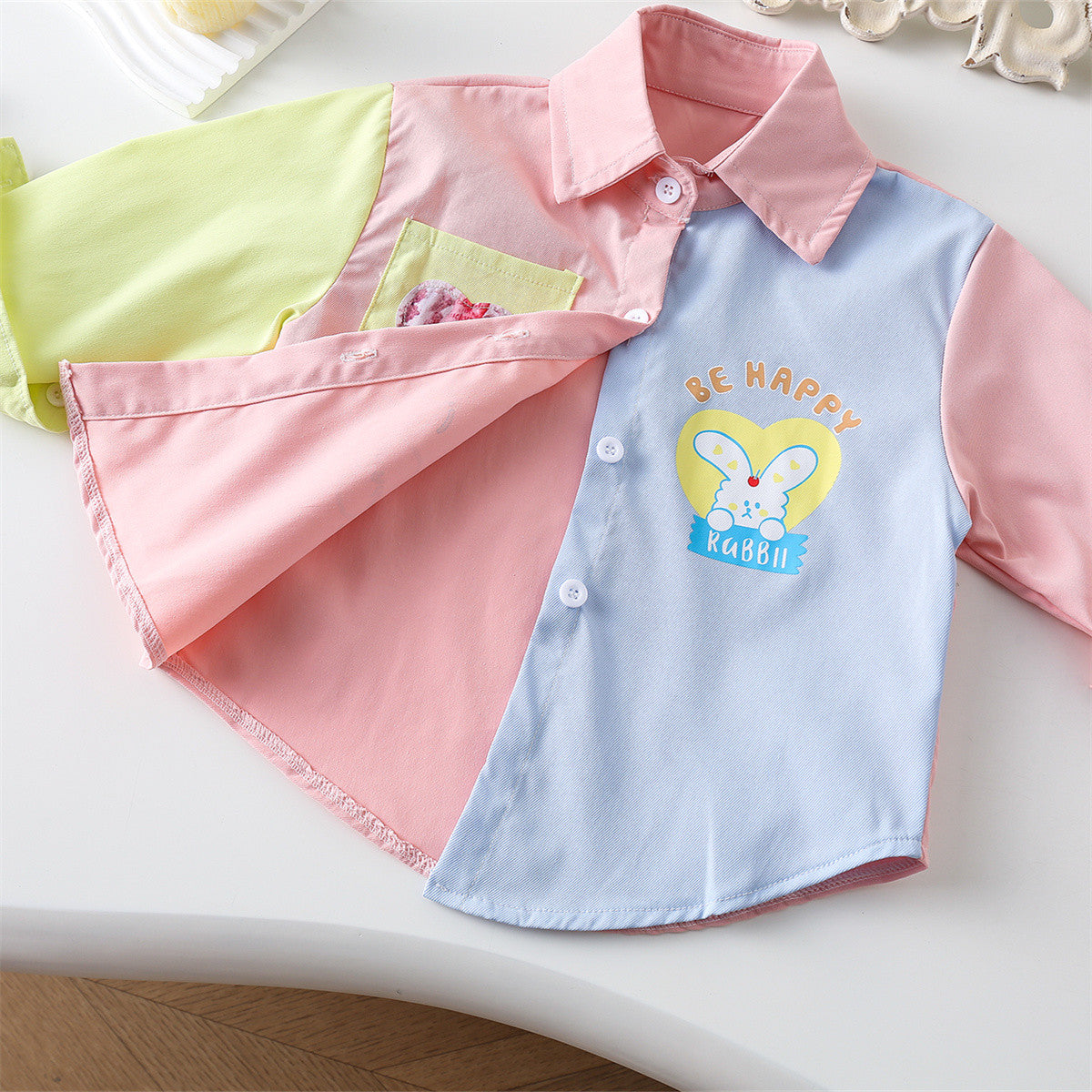 Autumn long-sleeved loose shirt for small and medium-sized children and girls