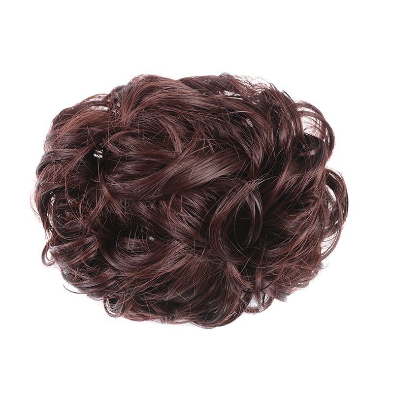 Wig women's clip-on hair band, bun, hair bun, short curly hair, clip-on flower bud head, fluffy big hair band