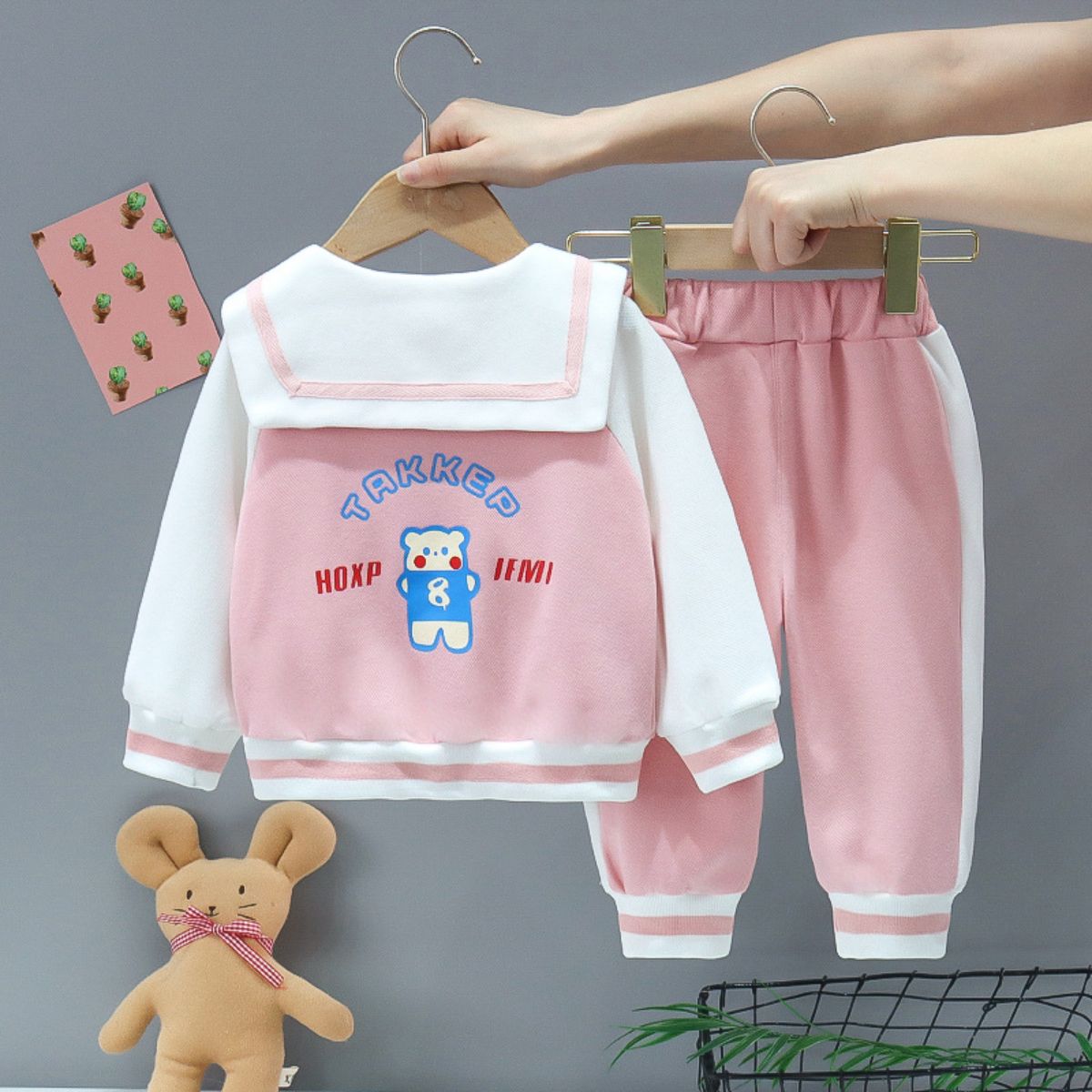 New style girls spring and autumn suit cardigan two-piece suit baby girl spring casual children's jacket