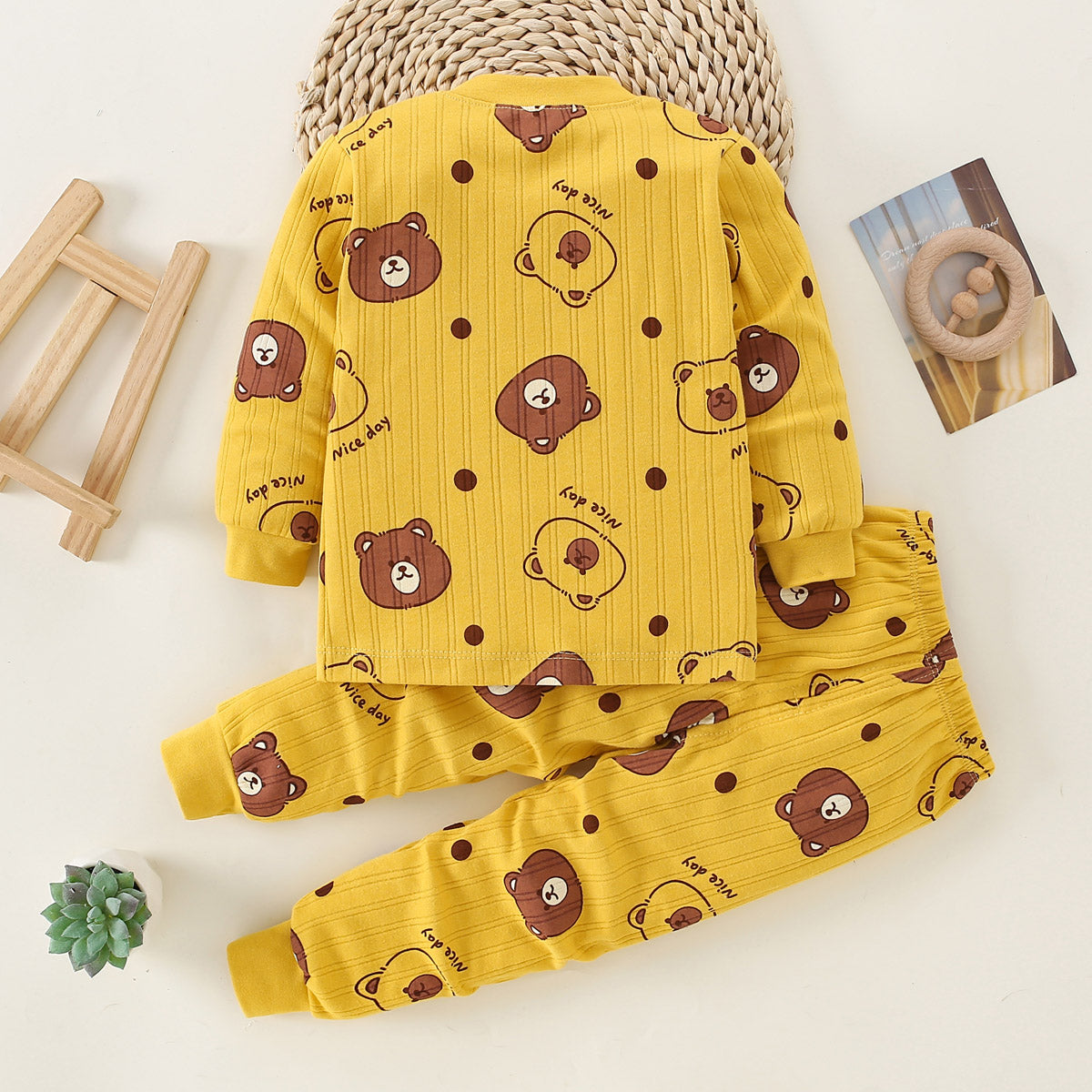 Children's pure cotton autumn clothes and long trousers suits infant baby underwear home clothes suits children's pure cotton autumn clothes suits