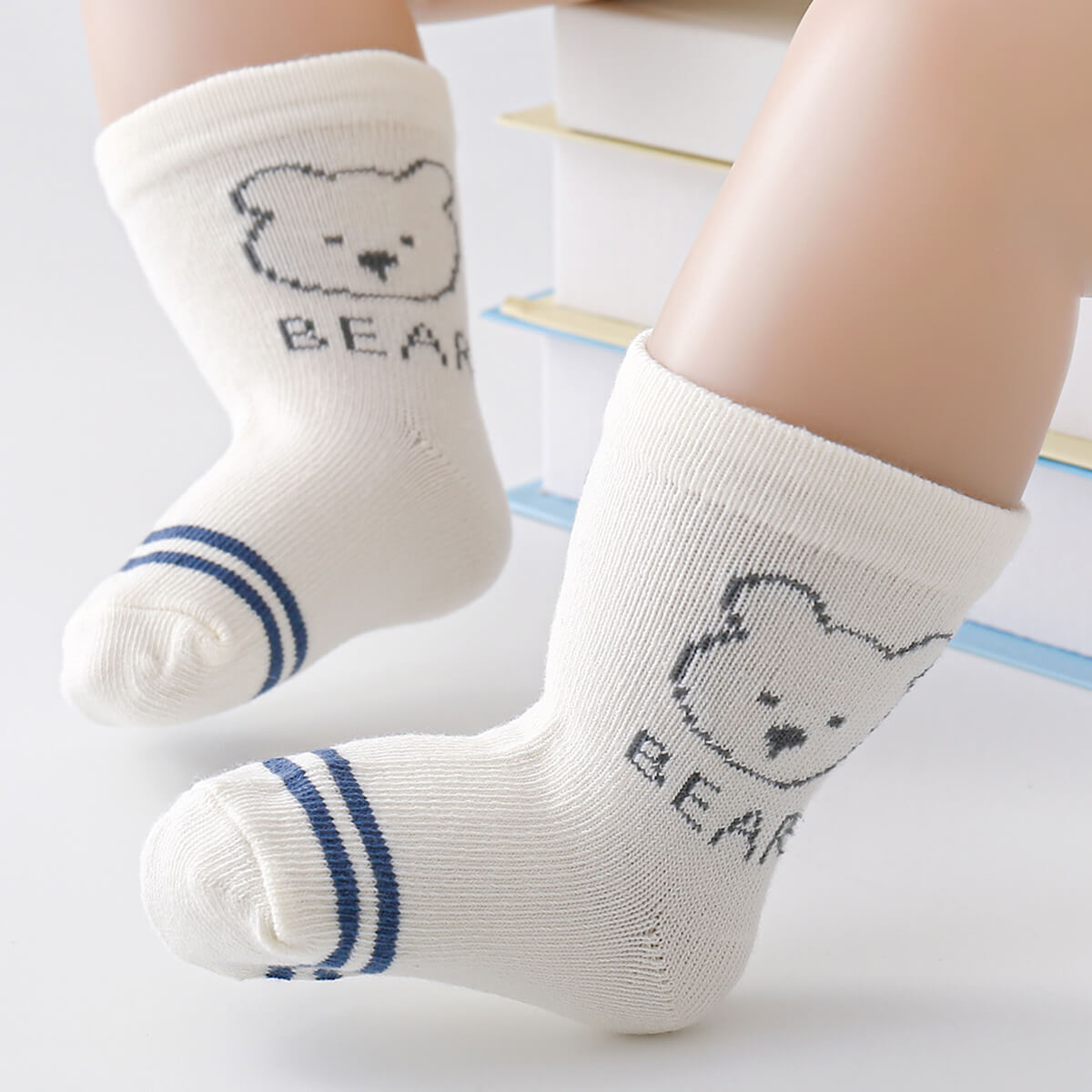 5-piece Boys Bear Knee-High Stockings