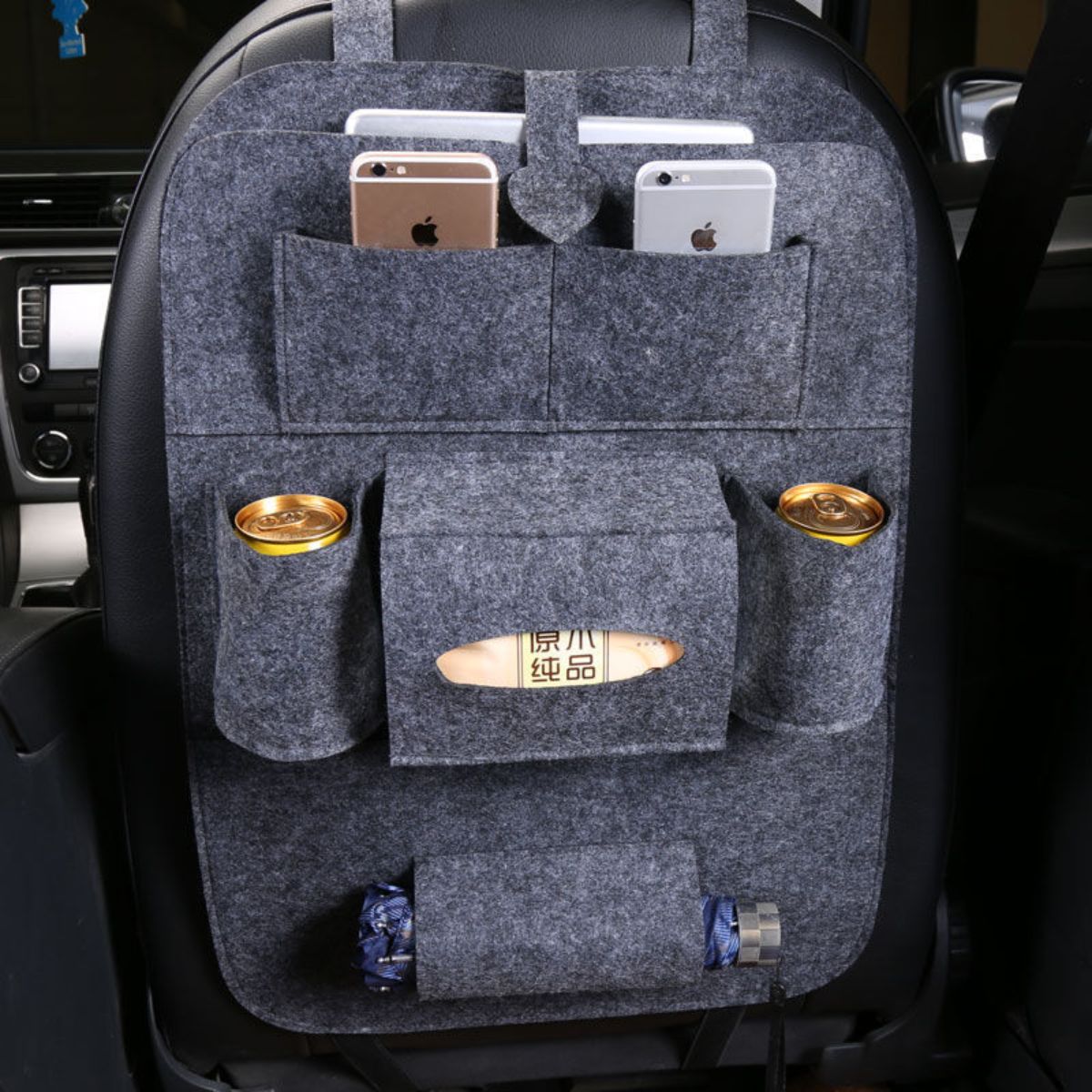 Seat storage bag hanging bag felt seat back bag storage bag car supplies multi-function car storage box