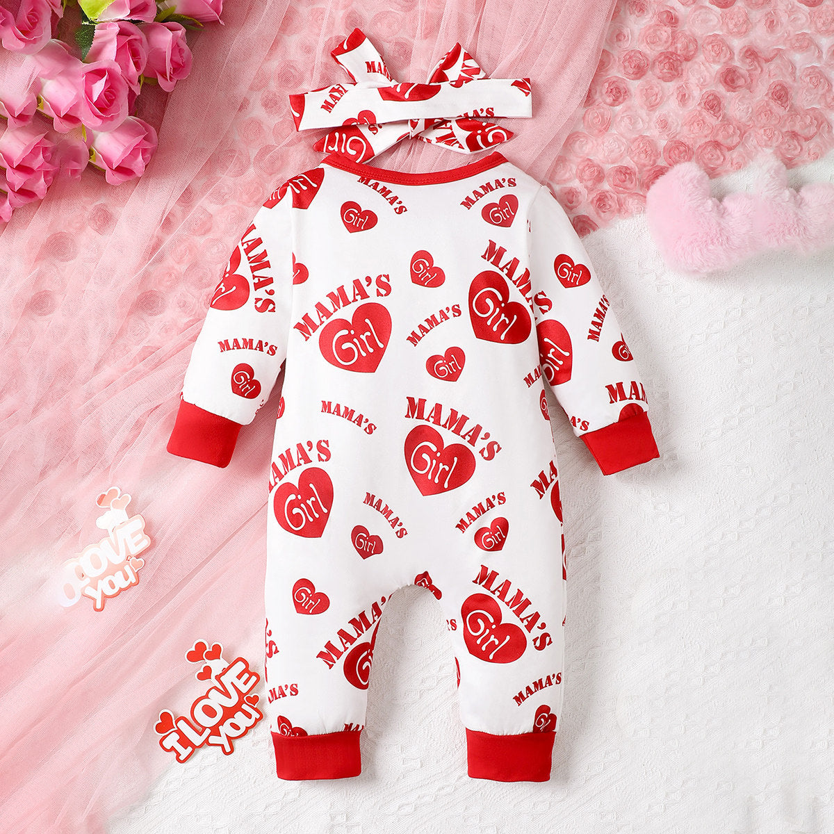 Baby girl love printed lover jumpsuit