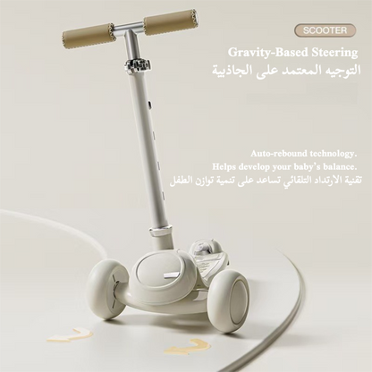 2-in-1 Multifunctional Kids Scooter Ride-On Toy with Storage Basket