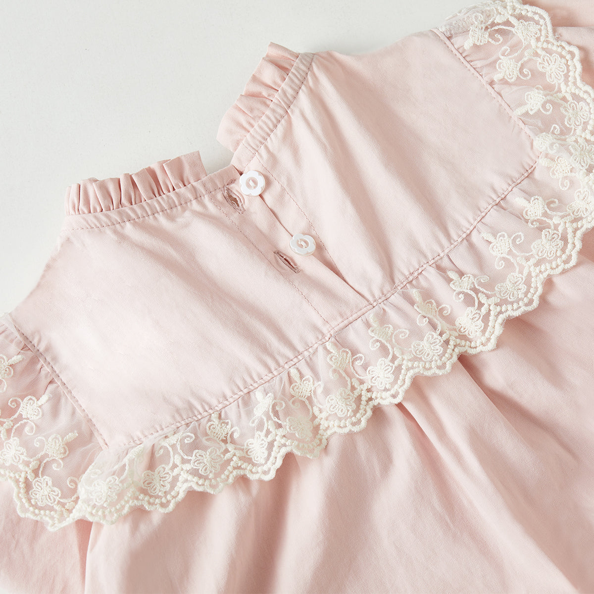 1–8 Years Stand Collar Embroidered Dress