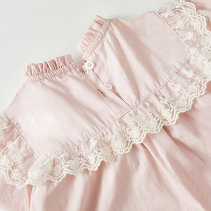 فستان مطرز بياقة واقفة من عمر 1 إلى 8 سنوات 