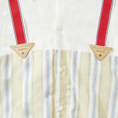 0-12 Months Cotton Suspender Romper