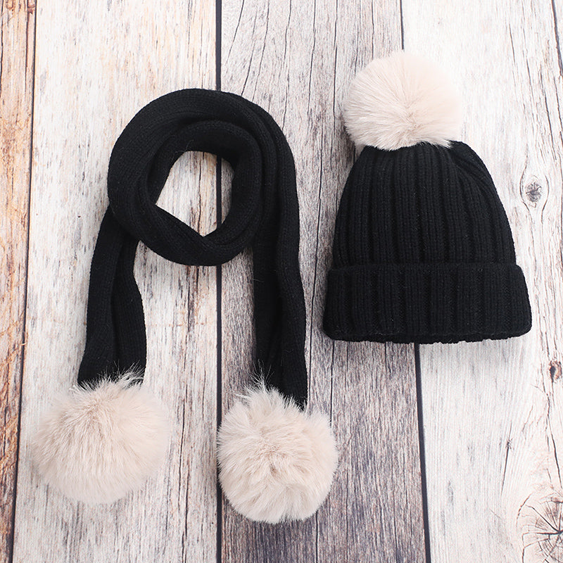 2-piece Casual Solid Hat Scarf Sets