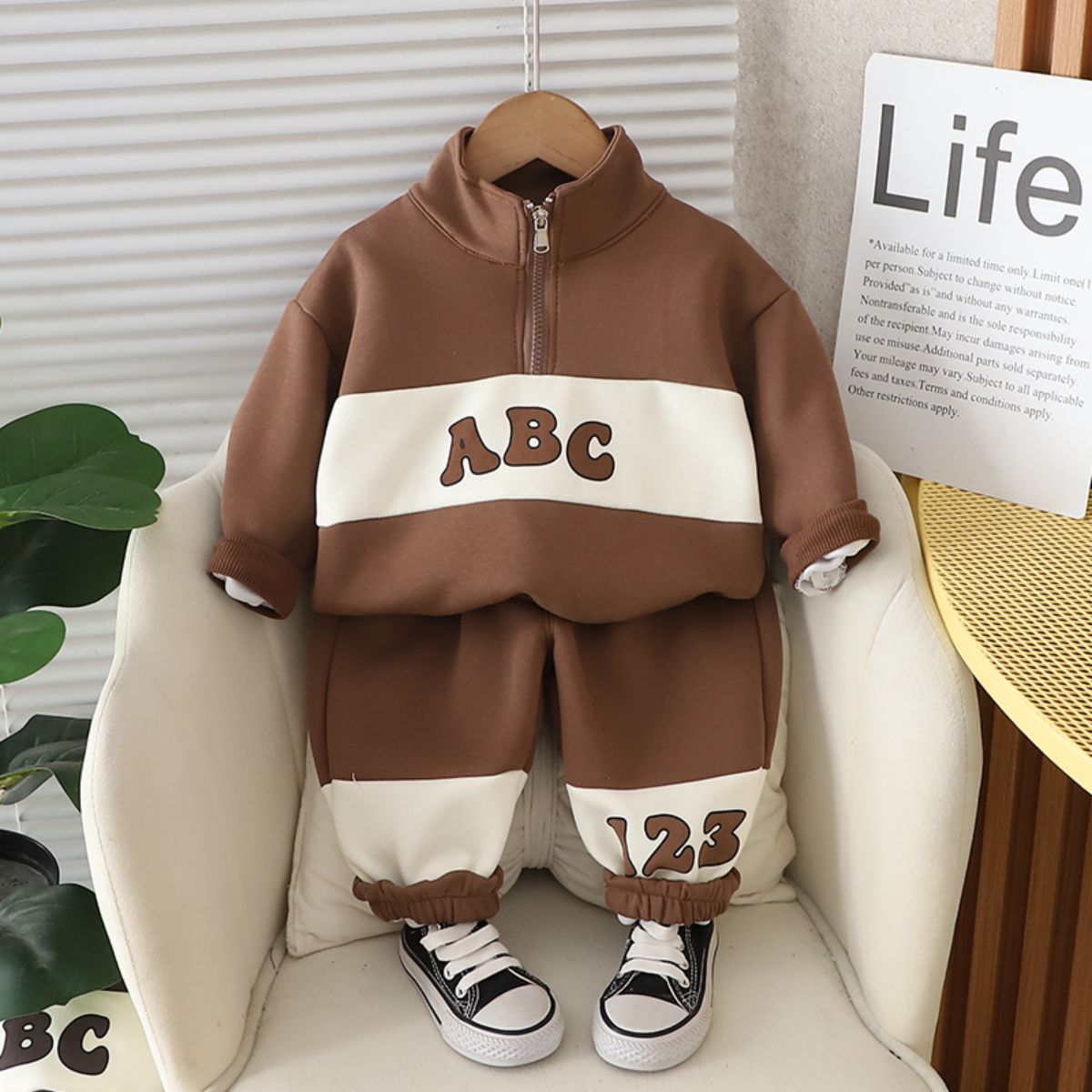 Children's autumn suit new style stand collar boy sports style baby clothes long sleeve fashionable small and medium children two-piece suit trendy