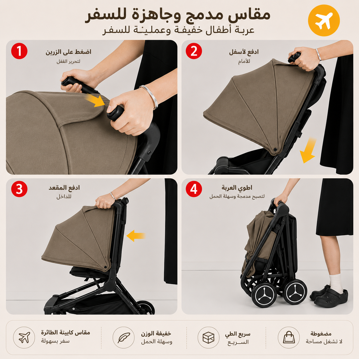 Ominii Cabin Lightweight Travel Stroller – 5.5kg Compact Fold