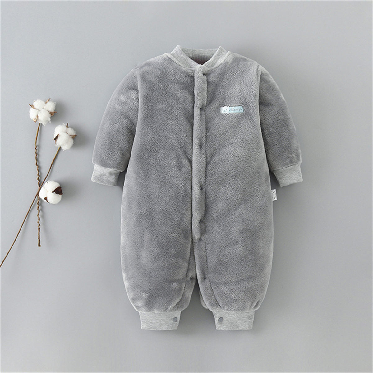 Baby spring autumn winter thickened flannel warm jumpsuit