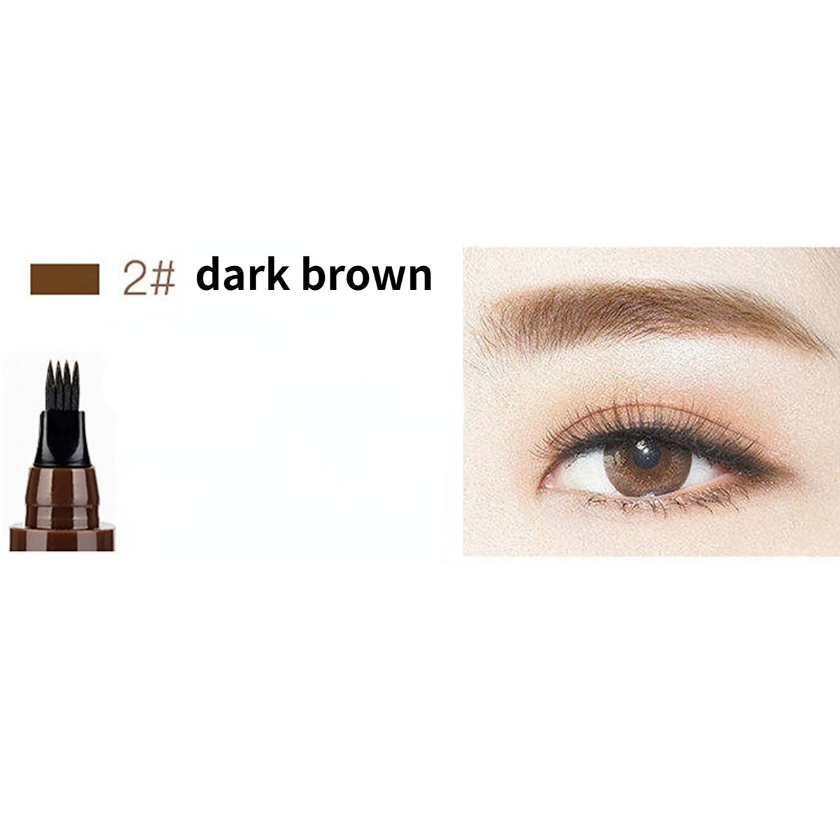 Four-pronged eyebrow pencil waterproof and not easy to fade four-pronged liquid eyebrow pencil straight eyebrow makeup eyebrow pencil