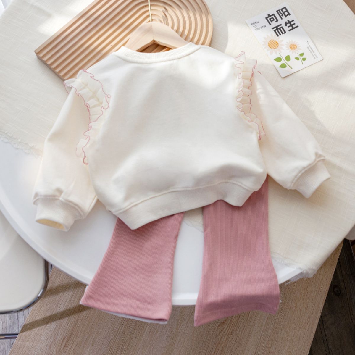 Girls lace sweatshirt suit