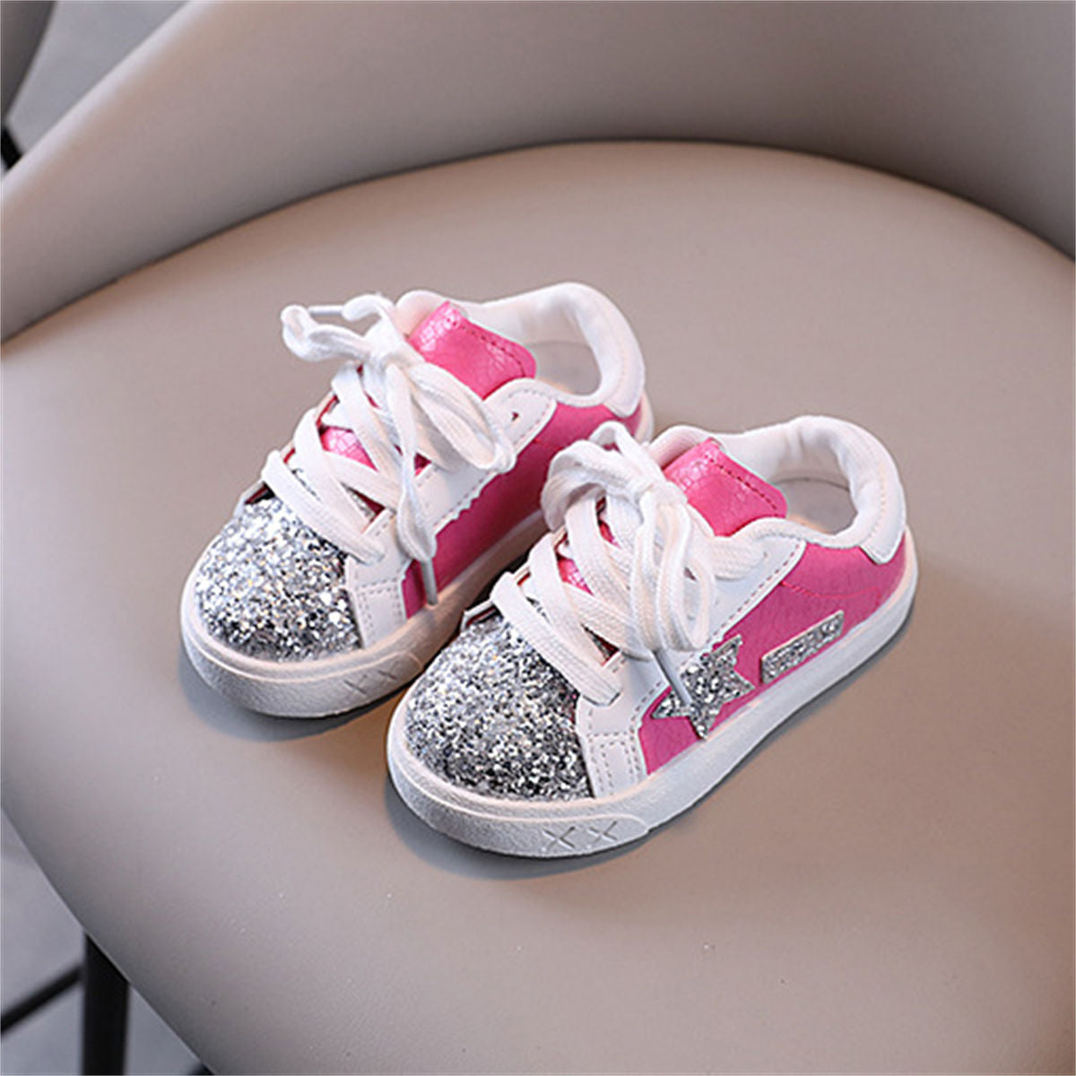 Toddler girls autumn sweet fashion style sequined star style low-top sneakers