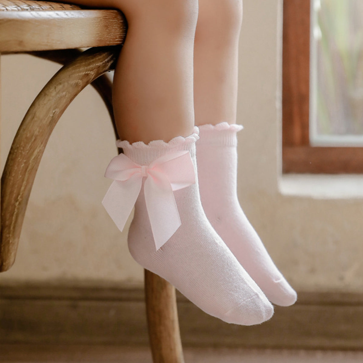 Toddler Girl Bowknot Decor Solid Color Socks