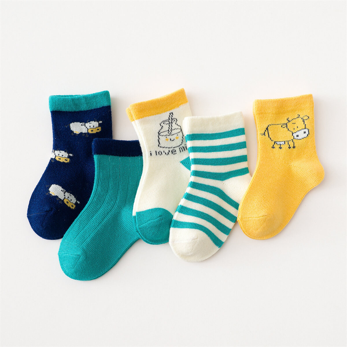 5-piece Boys Bear Knee-High Stockings