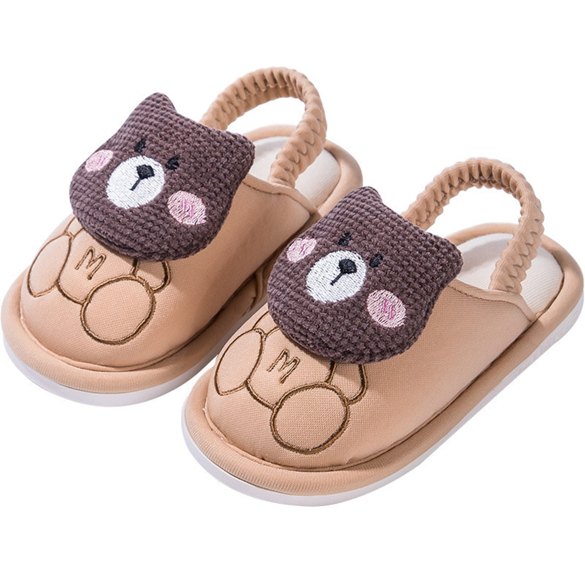 Children's boys and girls spring and autumn cute bear soft sole home warm cotton slippers