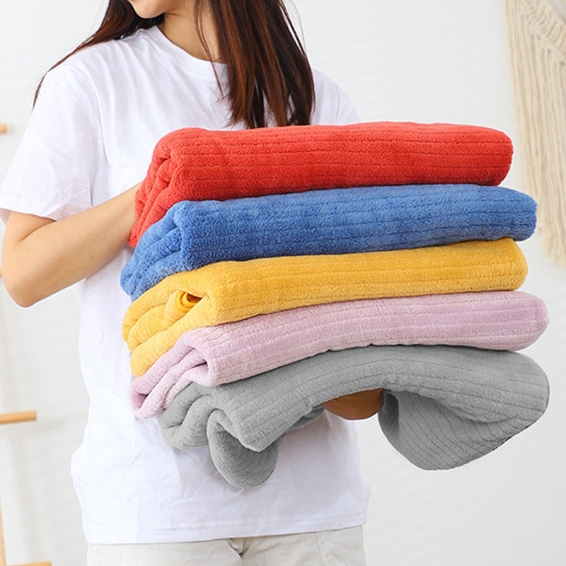 Bath towel enlarged thickened adult coral fleece absorbent quick-drying wrap towel pit pattern towel