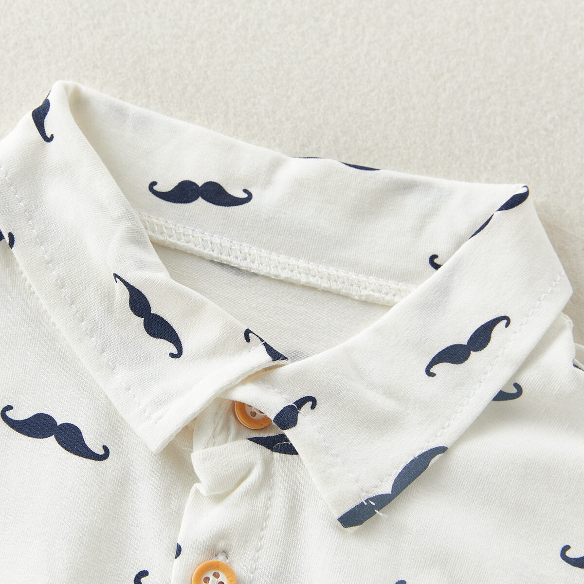 2-piece Mustache Pattern Polo Shirts & Shorts for Toddler Boy