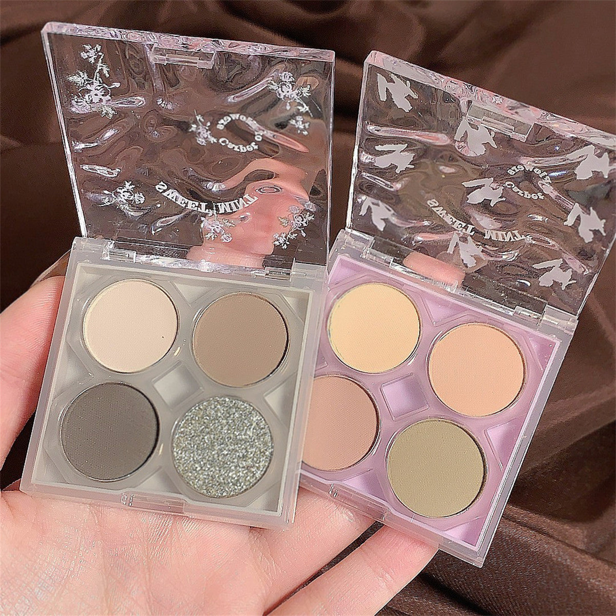 Four-color eyeshadow palette pearlescent matte earth-tone eyeshadow