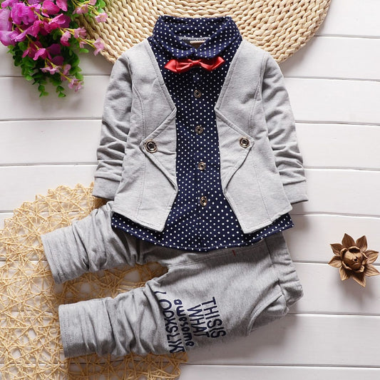 New spring men's clothing, children's clothing, shirts, fake three-piece suits