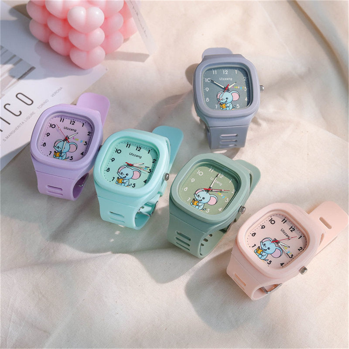 Children's boys and girls cute Dumbo student time silicone casual electronic watch